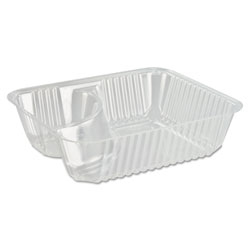 Dart ClearPac Small Nacho Tray, 2-Compartments, Clear, 125/Bag