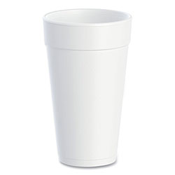 Dart Foam Drink Cups, 20 oz, White, 25/Bag, 20 Bags/Carton