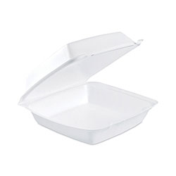 Dart Insulated Foam Hinged Lid Containers, 1-Compartment, 7.9 x 8.4 x 3.3, White, 200/Pack