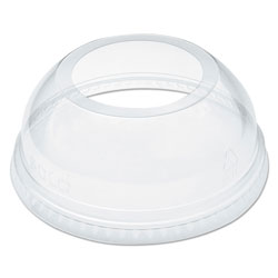 Dart Open-Top Dome Lid for 16-24 oz Plastic Cups, Clear, 1.9 inDia Hole, 1000/Carton