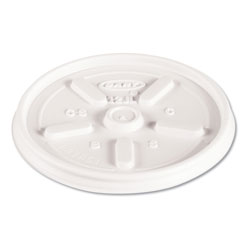 Dart Plastic Lids for Foam Cups, Bowls and Containers, Vented, Fits 6-14 oz, White, 1,000/Carton