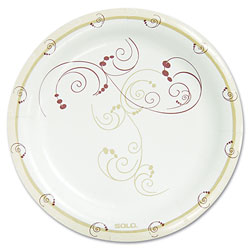 Dart Symphony Paper Dinnerware, Mediumweight Plate, 8 1/2 in Round, Tan, 125/Pack