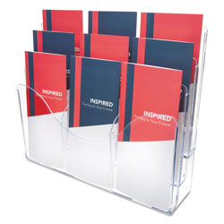 Deflecto 3-Tier Document Organizer w/6 Removable Dividers, 14w x 3.5d x 11.5h, Clear