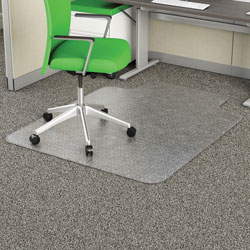 Deflecto Chairmat, W/ Lip, Commercial Pile, 36 inWx48 inLx1/10 inH, Clear