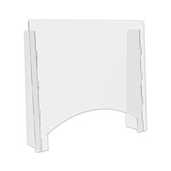 Deflecto Counter Top Barrier with Pass Thru, 27 in x 6 in x 23.75 in, Polycarbonate, Clear, 2/Carton