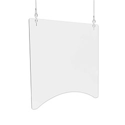 Deflecto Hanging Barrier, 23.75 in x 23.75 in, Acrylic, Clear, 2/Carton