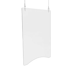 Deflecto Hanging Barrier, 23.75 in x 35.75 in, Acrylic, Clear, 2/Carton