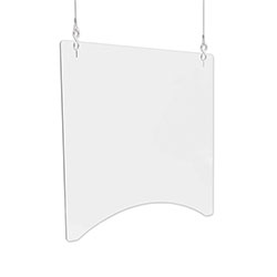 Deflecto Hanging Barrier, 23.75 in x 23.75 in, Polycarbonate, Clear, 2/Carton