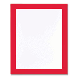 Deflecto Self Adhesive Sign Holders, 13 x 19, Clear with Red Border, 2/Pack