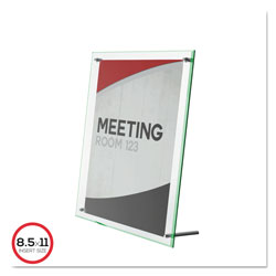 Deflecto Superior Image Beveled Edge Sign Holder, Letter Insert, Clear/Green-Tinted Edges