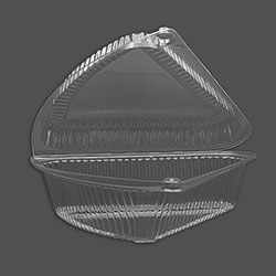 Detroit Forming Inc Clear Hinge Single Serve Pie / Cake Wedge Container, 5.4375 in x 5.75 in x 2.125 in