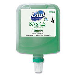 Dial Basics Hypoallergenic Foaming Hand Wash Refill for Dial 1700 V Dispenser, Honeysuckle, 1.7 L, 3/Carton