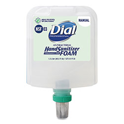 Dial Antibacterial Foaming Hand Sanitizer Refill for Dial 1700 Dispenser, 1.2 L Refill, Fragrance-Free, 3/Carton