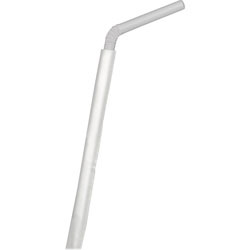 Dispoz-O Flexible Straws, 7.75 in, Wrapped, 1600/CT, Translucent