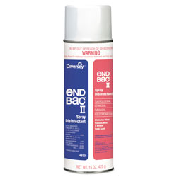 Diversey End Bac II Spray Disinfectant, Unscented, 15 oz Aerosol, 12/Carton