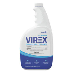 Diversey Virex All-Purpose Disinfectant Cleaner, Lemon Scent, 32oz Spray Bottle, 4/Carton
