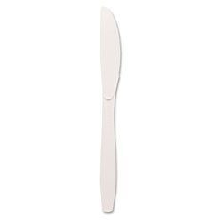 Dixie Plastic Cutlery, Heavy Mediumweight Knives, White, 1,000/Carton