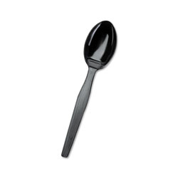 Dixie SmartStock Plastic Cutlery Refill, Spoons, 6 in, Series-O Mediumweight, Black, 40/Pack, 24 Packs/Carton