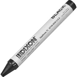 Dixon Marking Crayons, Nontoxic, 5 in inx9/16 in in, Wax, 1dz., Black