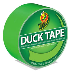 Duck® Colored Duct Tape, 3 in Core, 1.88 in x 15 yds, Neon Green