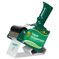 Duck® Extra-Wide Packaging Tape Dispenser, 3 in Core, Green