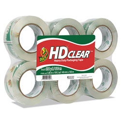 Duck® HD Clear Packing Tape, 3 in Core, 1.88 in x 55 yds, Clear, 6/Pack