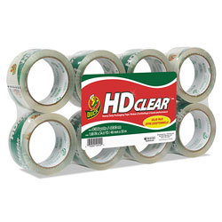 Duck® Heavy-Duty Carton Packaging Tape, 3 in Core, 1.88 in x 55 yds, Clear, 8/Pack