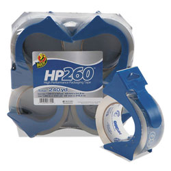 Duck® HP260 Packaging Tape with Dispenser, 3 in Core, 1.88 in x 60 yds, Clear, 4/Pack