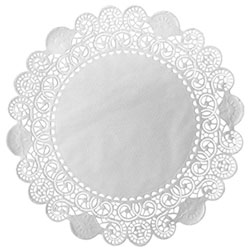 Duni 5 in Round French Lace Doilies, White
