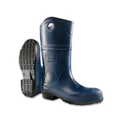 Dunlop® Protective Footwear DuroPro® Rubber Boots, Steel Toe, Men's 7, 16 in Boot, Polyblend/PVC, Blue/Black