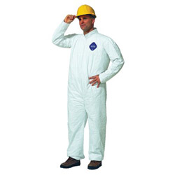 Dupont Tyvek® 400 Coverall, Serged Seams, Collar, Elastic Waist, Open Wrists/Ankles, Front Zipper, Storm Flap, White, 3X-Large
