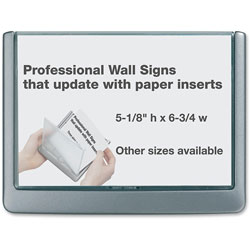 Durable Click Sign Holder For Interior Walls, 6 3/4 x 5/8 x 5 1/8, Gray
