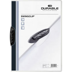 Durable Swingclip Clear Report Cover, Letter Size, Black Clip, 25/Box