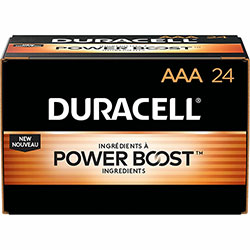 Duracell Coppettop AAA Batteries, 24/PK, Black