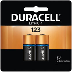 Duracell Lithium Battery, 3V, 123, 2/PK