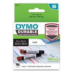 Dymo LW Durable Labels, Medical Prescription Label, 1 in x 2.13 in, White, 500 Labels/Roll