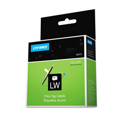 Dymo LW Price Tag Labels, 0.93 in x 0.87 in, White, 400 Labels/Roll