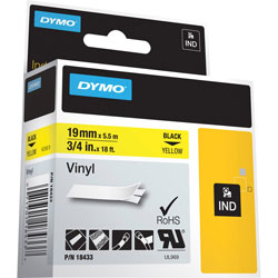 Dymo Pro 3/4" Yellow Vinyl Tape