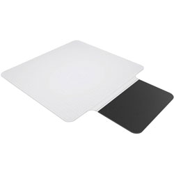 E.S. Robbins Sit or Stand Mat with Lip - Pile Carpet - 53 in Length x 36 in Width - Lip Size 18 in Length x 20 in Width - Rectangle - Vinyl, Foam - Clear