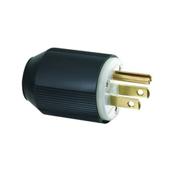 Eaton Crouse-Hinds Plugs and Receptacles, Plug, 15.00 A, 5-15 NEMA/IEC Config, Black/White