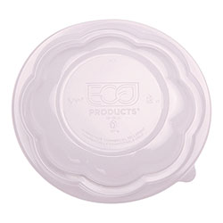 Eco-Products Renewable and Compostable Lids for 24, 32 and 48 oz Salad Bowls, Clear, Plastic, 300/Carton