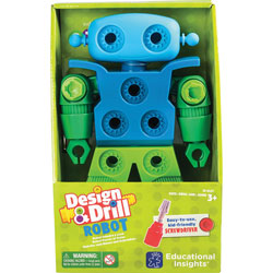 Educational Insights Toy Robot, Design and Drill, 6-1/4 inWx3-3/4 inLx10 inH, Multi