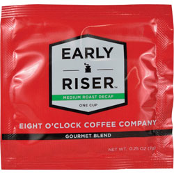 Eight O'Clock Coffee, Gourmet Blend, Decaf, 4 inWx4 inLx1/100 inH, 200/CT, Red