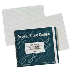 Ekonomik Systems Wirebound Check Register Accounting System, 8 3/4 x 10, 40-Page Book (EKOR)