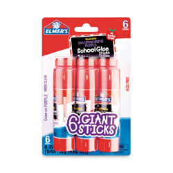Elmer's School Glue Stick, 0.77 oz, Applies Purple, Dries Clear, 6/Pack