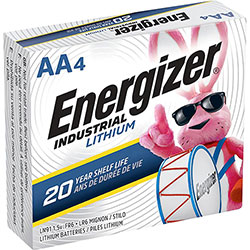 Energizer Industrial Lithium AA Battery, 1.5 V, 4/Pack