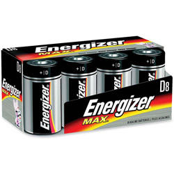 Energizer MAX Alkaline Batteries, D, 8 Batteries/Pack