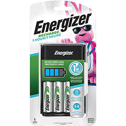Energizer Recharge AA/AAA Battery Charger, 3/Carton, 1 Hour Charging, 4, AA, AAA