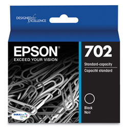 Epson T702120S (702) DURABrite Ultra Ink, 350 Page-Yield, Black