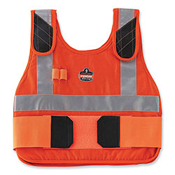 Ergodyne Chill-Its 6215 Premium FR Phase Change Cooling Vest w/Packs, Modacrylic Cotton, Small/Med, Orange